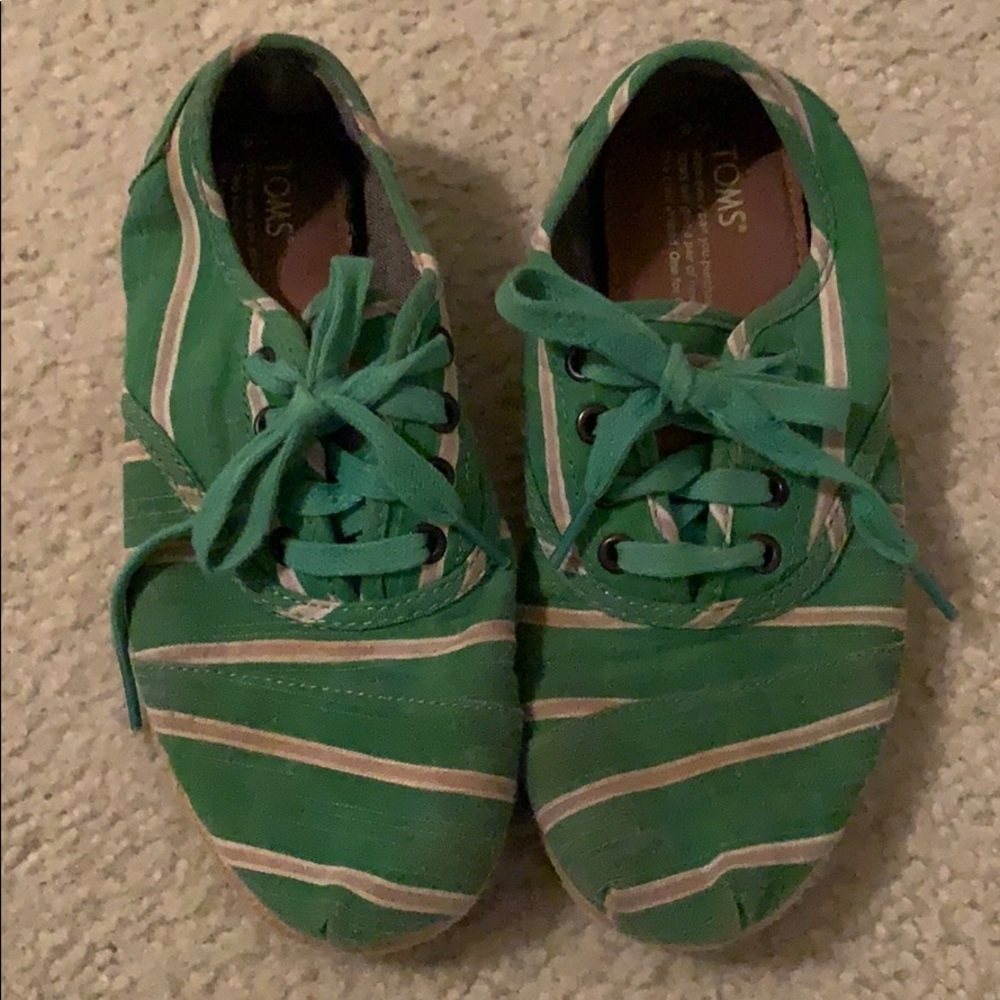 Toms espadrille sneakers green free w/ purchase